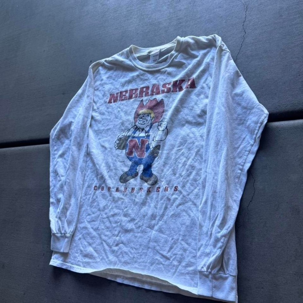 Vintage Men's Nebraska Football Long Sleeve T-Shirt